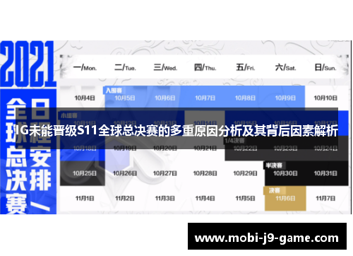 IG未能晋级S11全球总决赛的多重原因分析及其背后因素解析